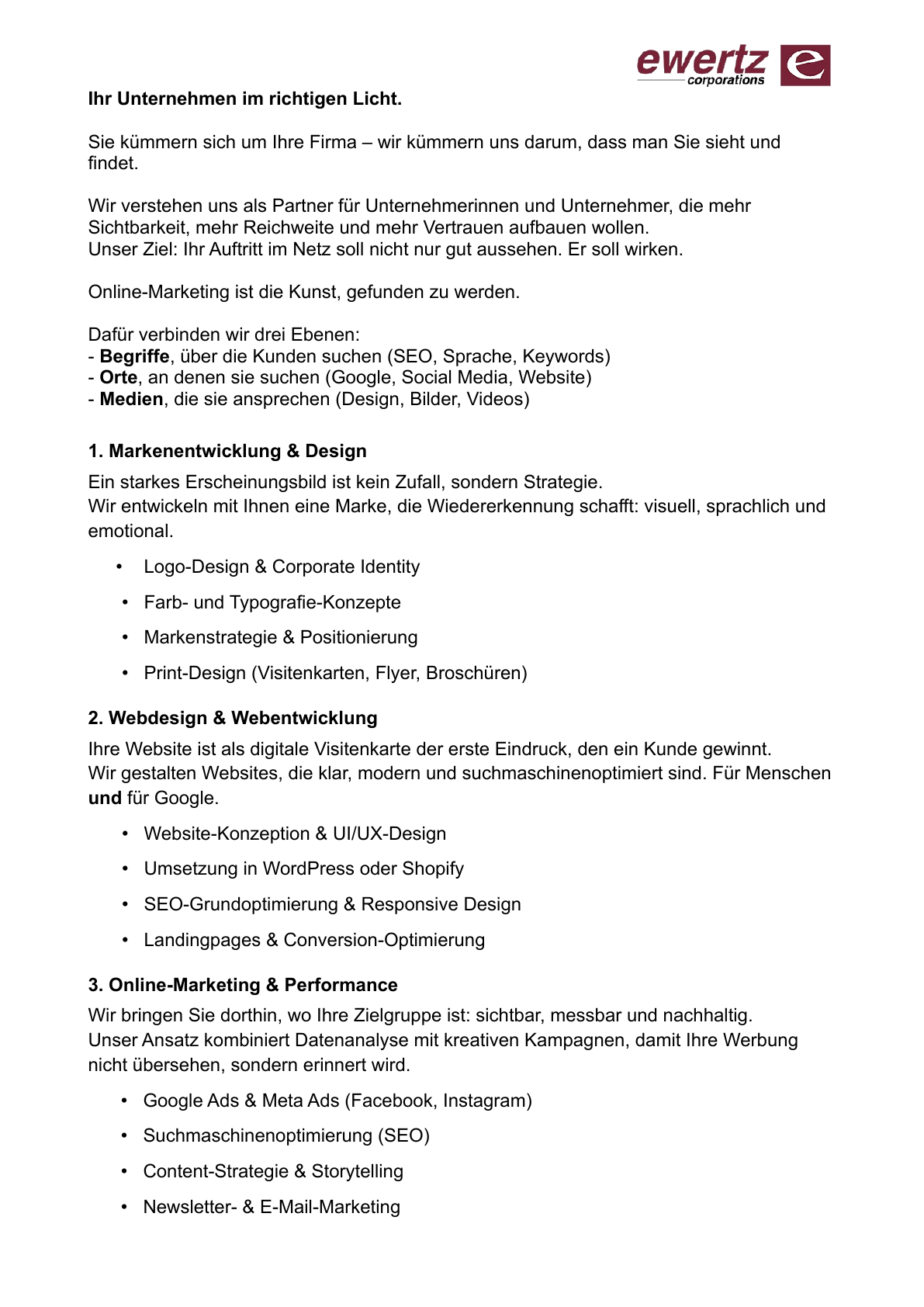 Broschürenvorschau Agentur für Onlinemarketing