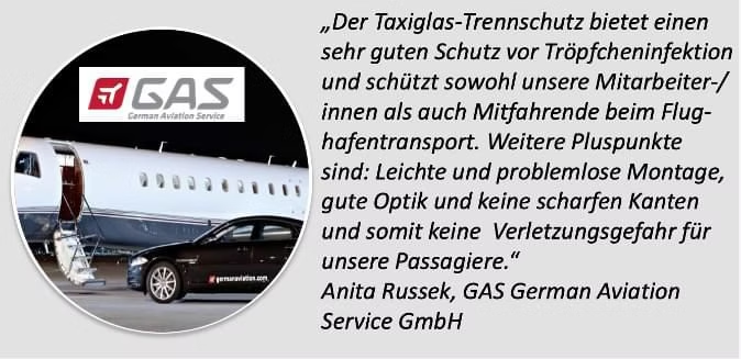 Referenz von GAS German Aviation Service zu Taxiglas